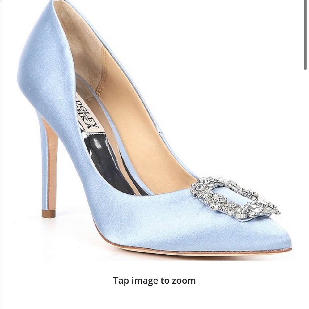 badgley mischka blue heels